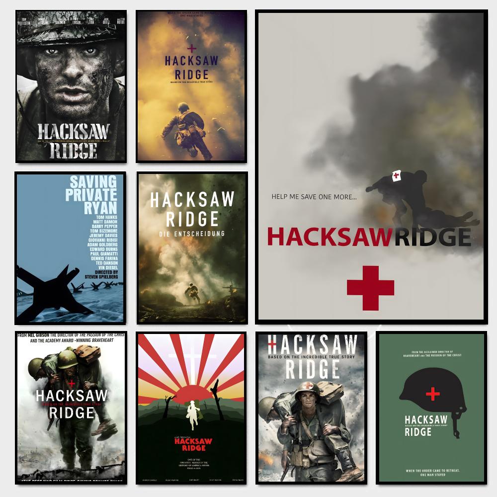 Hacksaw - Poster Film Retro Perang Hacksaw Ridge,