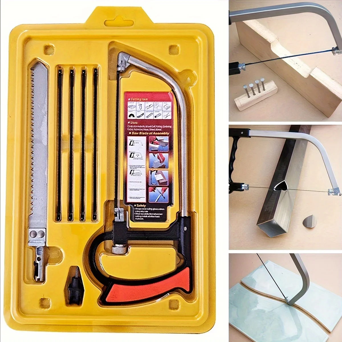 Hacksaw - Set gergaji besi, gergaji baja 12